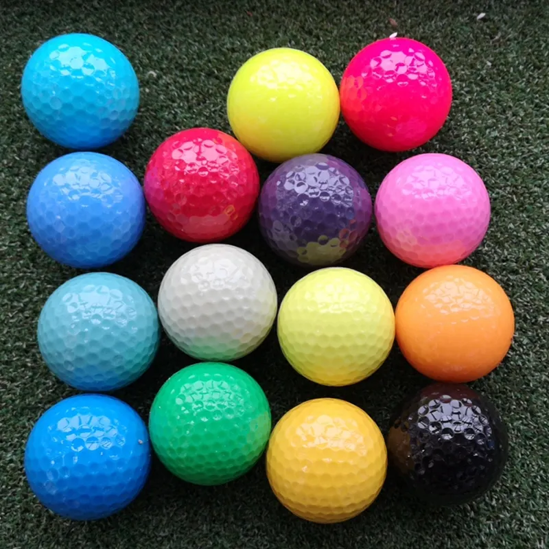 Bolas de golf coloridas 2 camadas, presente para prática de golfe