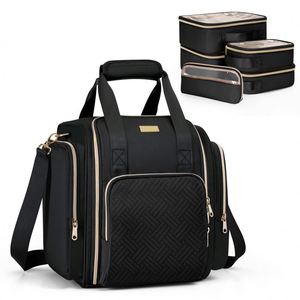 Juego de Bolsas de Cosméticos de Viaje de Lujo de Fábrica BSCI, Organizador de Cosméticos Multifuncional con Logotipo Personalizado, Estuches de Nailon para Cosméticos - Product Image 1