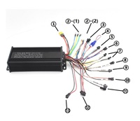 36V 48V 52V 1200W-1800W 45a contrôleur de vélo électrique à onde sinusoïdale 3 modes avec écran LCD coloré moteur hall ou non hall