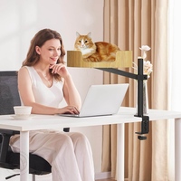 Lit de bureau moderne en bambou avec rotation à 360 ° et réglable pour chat d'intérieur pour meubles de maison dans les salons et les bureaux à domicile