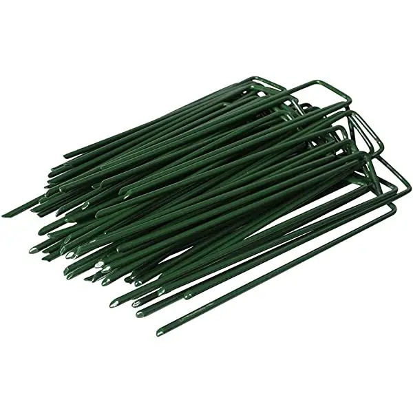 high quality Artificial grass tools green coating u shape turf nail landscape staples sod staple