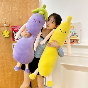 Boneka Terong Pisang Besar Kreatif, Bantal Panjang Penjepit Kaki, Penghibur, Isi Kapas PP Plastik, Unisex, Hadiah Menenangkan untuk Anak Perempuan dan Wanita - Product Image 4