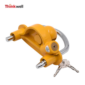 Verrou de sécurité Thinkwell U Lock jaune en acier peint pour attelage de remorque, pour camping-car et bateau - Product Image 1