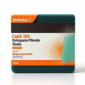 Confezione da 100 Spugne Abrasive in Fibra Verde Extra Tagliata 15X22 - Product Image 2