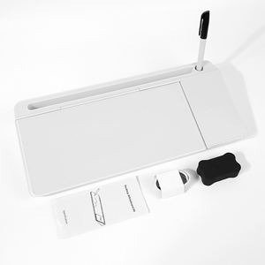 Tableau blanc en verre effaçable à sec pour bureau, tableau blanc en verre pour clavier, rangement pour bureau - Product Image 2