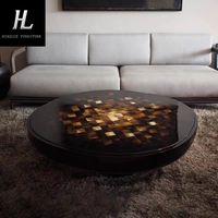 Table basse moderne de luxe en forme de coquille, design créatif pour salon, table à thé circulaire pour la maison