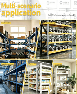 Étagères de supermarché en métal robustes à 4 niveaux, revêtement en poudre époxy, support rectangulaire autoportant pour l'affichage en magasin - Product Image 6
