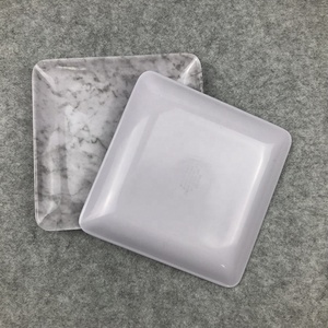 Plateau d'assiettes carrées, motif de marbre et mélamine petit plat en plastique - Product Image 2