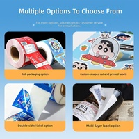 Etiquetas Adhesivas Personalizadas en Rollo, Etiquetas Impermeables Autoadhesivas Transparentes, Etiquetas de Sellado, Impresión Rotativa de Seis Colores
