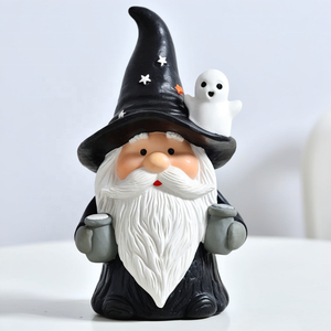 Estatuilla <span class=keywords><strong>de</strong></span> bruja <span class=keywords><strong>de</strong></span> Halloween <span class=keywords><strong>de</strong></span> resina decoración del hogar estatua <span class=keywords><strong>de</strong></span> bruja con calabazas - Product Image 6