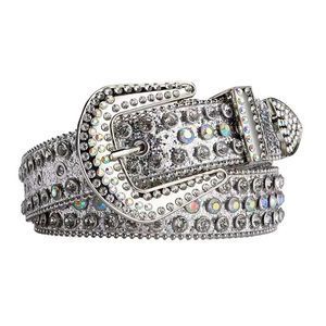 Cinturones de Lujo de Diseñador BB Simon con Diamantes Estilo Occidental para Hombre y Mujer con Hebilla de Cristal y Pedrería en Cuero Tachonado Accesorios Personalizados - Product Image 3