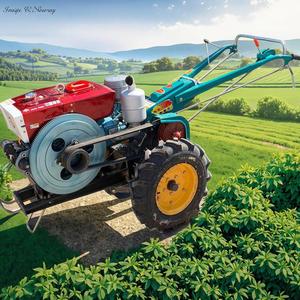 16HP <b>Machine</b> Two Wheel Drive Power Tiller Behind Diesel Engine Agriculture <b>Walking</b> Tractor - Product Image 2