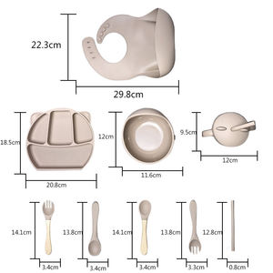 MHC Ensemble de repas en silicone pour enfants et bébés Passe au lave-vaisselle Vajilla De Silicona Para Bebes Ustensiles de cuisine pour enfants Biberons - Product Image 5