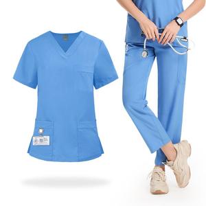 New Style Hospitals Colors OEM Printed <b>Surgical</b> Nurse Suit <b>Scrub</b> Uniform Unisex Sets Loose Breathable for Beauty Salons - Product Image 6