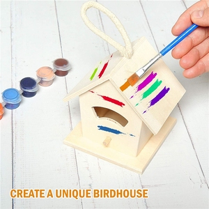 High Quality Bird House Unfinished Wood Hanging <strong>Birdcage</strong> for Outside - Product Image 3