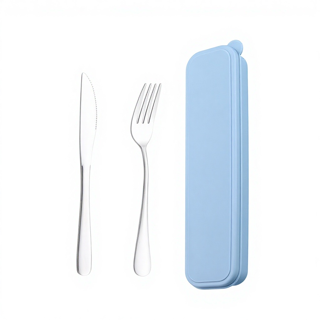 Nordic four-color blue knife fork set