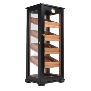 High quality Custom Large Humidor Cabinet 100 Cigars Black Large Humidors For Sale