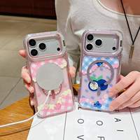 Coque de téléphone magnétique 3-en-1 avec support caméra 360° pour iPhone 18 17 16 15 14 Pro Max, motif imprimé