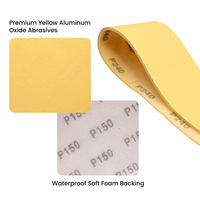 Rouleau de papier abrasif en mousse OEM Premium 115mmx25M, oxyde d'aluminium jaune, imperméable, détachable, 115x125mm, pour le polissage des aciers
