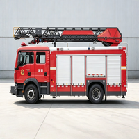 Camion de pompiers de secours MAN 18 à échelle aérienne robuste avec plateforme hydraulique à grande portée pour interventions d'urgence en ville