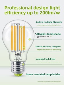 Ampoule LED <span class=keywords><strong>PHILIPS</strong></span> - Haute efficacité énergétique - Ultra-lumineuse - Culot E27 - Style vintage - Remplacement pour usage domestique - Contrôle intelligent par interrupteur - Garantie 3 ans - Product Image 2