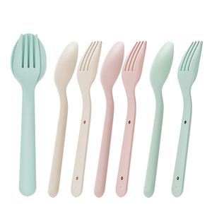 Anya hiện đại di động tái sử dụng PBT muỗng nĩa đặt từ Flatware đặt du lịch cắm trại tùy chỉnh xử lý nhựa dao kéo với trường hợp - Product Image 1