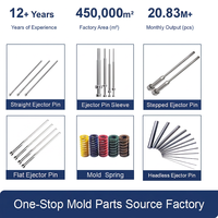 En stock: Extractor de pasadores DIN 1530 Reto 38CrMoAl nitrurado, pasador expulsor de 3/3.5/4/4.5mm para moldeo por inyección de plástico de precisión, venta al por mayor.