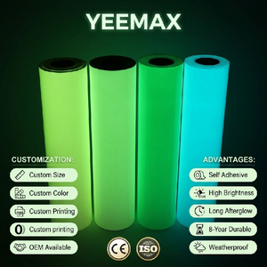 Film Luminescent Photoluminescent PVC/PET Autocollant YEEMAX, Matériau Réfléchissant <span class=keywords><strong>Vert</strong></span> Clair, Largeur 124 cm - Product Image 1