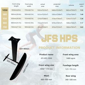 JFS Lightweight Carbon HPS 1050 Hydrofoil Wingfoil for SUP <b>Surfing</b> Lift Long Glide Water Sport Black 1460sqcm Unisex HPS 1050 Oc - Product Image 5