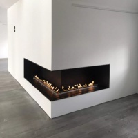 Cheminée 3D en forme de L, simulation de vapeur de flamme, de vapeur et de brume d'eau, cheminée villa chez l'habitant, cheminées à vapeur d'atomisation intégrées