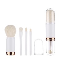 Outils cosmétiques faciaux miniatures professionnels à succès, 4 en 1, ensemble de pinceaux de maquillage correcteur de beauté, manche télescopique pour le maquillage des yeux