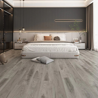 Planche SPC grise de luxe imperméable professionnelle parquetant le plancher en vinyle en plastique de style en bois bon marché