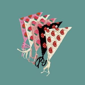 2025 New Arrival Ethnic Flower Bandanas for Women Girl Spring Summer Breathable Travel <b>Sweet</b> Cute Style Knitted Crochet Bandanas - Product Image 4