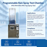 Armoire d'essai de pluie industrielle IPX3 IPX4 IPX5 IPX6 avec fenêtre de visualisation en verre trempé, machine d'essai de laboratoire étanche