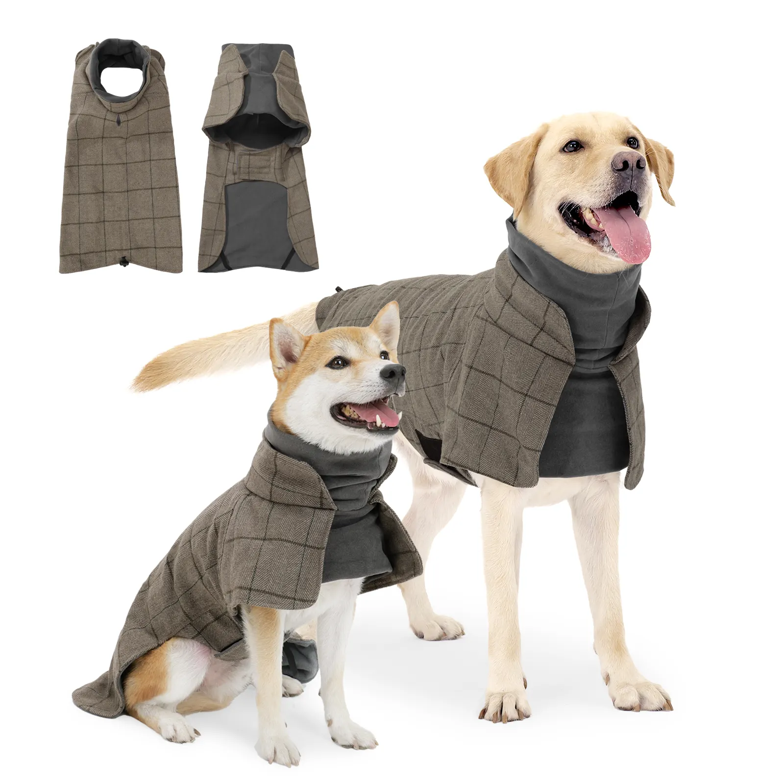 Chaqueta de traje inglés para perros, ropa grande para mascotas, chaqueta impermeable para perros grandes, ropa de diseñador para perros, abrigo cálido para mascotas