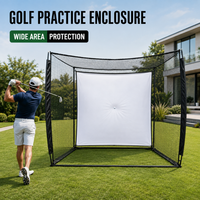 Grande Enceinte d'Entraînement de Golf avec Écran d'Impact, Cage de Frappe Robuste pour l'Entraînement de Swing en Intérieur, Extérieur et Jardin