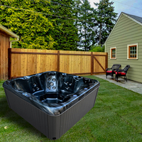 Bain à remous avec jets d'air et d'eau, massage combiné, bain à remous chauffable, spa extérieur