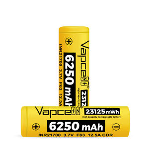Batterie cylindrique au lithium rechargeable haute capacité <span class=keywords><strong>Vapcell</strong></span> F63 3.7V 6250mAh 12.5A <span class=keywords><strong>21700</strong></span> pour vélo électrique, jouet, lampe torche, scooter - Product Image 2