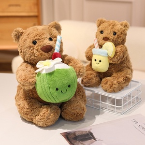 Nuevo Coral <span class=keywords><strong>Barcelona</strong></span> oso de peluche frutas llavero juguete Super suave Coco limón Soda muñeca peluche oso juguetes para regalo - Product Image 5