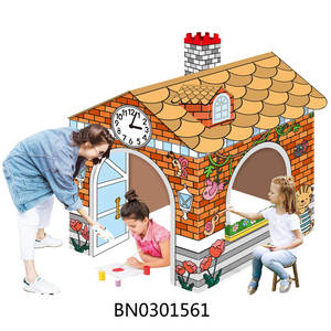 119CM karton Playhouse boyama evi DIY boya oyuncak çocuk çizim oyuncaklar - Product Image 1