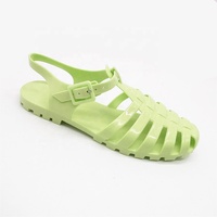 Nouvelles sandales en PVC tendance, tongs d'été pour femmes, best-seller, chaussures en gelée PVC plates pour femmes