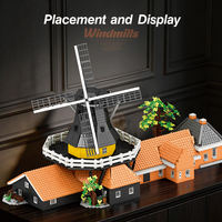 Reobrix 55019 Moulin à vent 4801 pièces Ensemble de blocs de construction Modèle de paysage néerlandais Ornement de bureau Cadeau éducatif pour adultes Cadeau de vacances