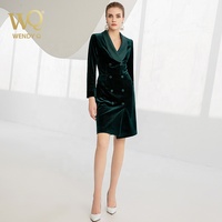Robes de Noël en velours vert pour femmes, manches longues, maxi et midi, directement de l'usine
