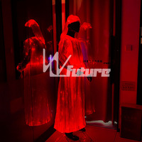 Vente flash : Thobe Abaya en fibre optique lumineuse, tenue de mode pour homme et femme, costume de fête et de festival