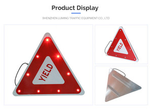 Segnale Stradale Triangolare Personalizzato in Alluminio con LED Lampeggiante a Energia Solare per Avvisi di Traffico - Product Image 2