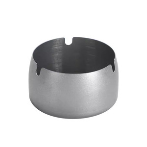 Retro Stainless Steel Ashtray Round Large Size For Bars And Restaurants With Engraved Logo - Product Image 3