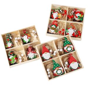 <b>Christmas</b> Painted Wooden Pendant Santa Claus Gift <b>Christmas</b> <b>Tree</b> 12 <b>Boxed</b> Decorative Ornaments - Product Image 1