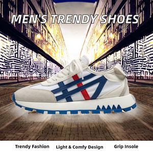 รองเท้ากีฬาลำลองสำหรับผู้ชายรองเท้าเดินพื้นหนากันลื่นระบายอากาศได้ดีดีไซน์เป็นแรงบันดาลใจให้พื้นรองเท้าบาสเก็ตบอลยางทันสมัยสไตล์ใหม่ - Product Image 3