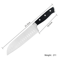 Ensemble de couteaux classique forgés et Triple rivets, manche de couteaux, cuisine Chef Santoku 2 pièces