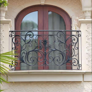 Rampe de balcon en <span class=keywords><strong>fer</strong></span> <span class=keywords><strong>forgé</strong></span> européen, forgée à la main, pour villa, cour, <span class=keywords><strong>baie</strong></span> vitrée - Product Image 1